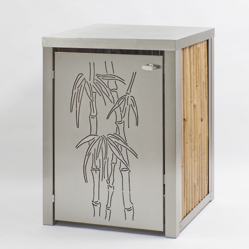 BambusBASIS Mülltonnenbox Edelstahl für 120 l-Tonne  -  1-/2-/3-er Box