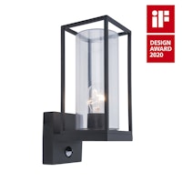 LUTEC Außenwandleuchte FLAIR Aluminium / Glas matt schwarz (5288802012)