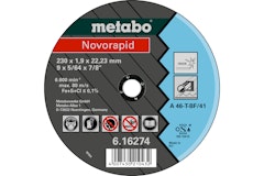 Metabo Novorapid 230 x 1,9 x 22,23 mmInoxTrennscheibegerade Ausführung Metabo Novorapid 230 x 1,9 x 22,23 mmInoxTrennscheibegerade AusführungZubehörbild