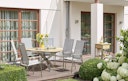Vorschaubild Diamond Garden Tisch LYON 150 cm Triangel, Edelstahl / Recycled Teak