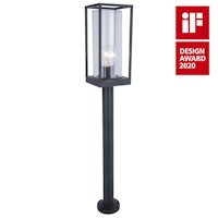 LUTEC Wegeleuchte FLAIR Aluminium, Glas matt schwarz (7288801012)