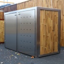 BambusBASIS Mülltonnenbox Edelstahl für 120 l-Tonne  -  1-/2-/3-er Box