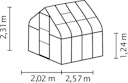 Vitavia Gewächshaus Orion 5000 inkl. 1 Dachfenster - 5,0 m²