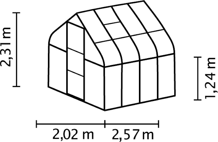Vitavia Gewächshaus Orion 5000 inkl. 1 Dachfenster - 5,0 m²
