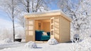 Karibu Gartenhaus Blockbohlenhaus Olaf 3/5 - 28 mm mit erhöhter Schneelast (300 kg/m²)