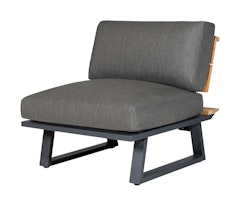 Diamond Garden Modullounge Mittelteil NORA Sun & Rain, Aluminium / Recycled Teak / Tuvatextil (100 % Polyacryl)