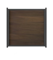 B-Ware GroJa Viento Designzaun Typ Quadratisch 180x180 Rahmen Anthrazit - Walnuss co-extrudiert