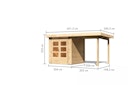 Karibu Woodfeeling Gartenhaus Kandern 1/2/3 mit 235 cm Schleppdach + Rückwand