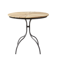 Cinas Kaffeetisch ELLEN, Ø 80 cm, Aluminium / Teak