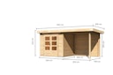 Karibu Woodfeeling Gartenhaus Kandern 1/2/3 mit 235 cm Schleppdach + Rückwand