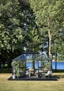 Juliana Gewächshaus Grand Oase anthrazit - 3 mm Sicherheitsglas - für Mauer - 13,0 m²