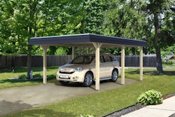 Skan Holz Walmdach Carport 409cm farblich unbehandelt Holzcarport