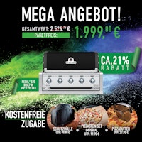 Broil King Einbau-Gasgrill REGAL 520 inkl. Schutzhülle, Pizzastein-Set und Pizzaschneider