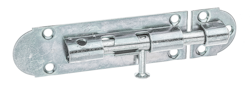 Alberts® Grendelriegel, m. Knopf, o. Feder, m. Schlaufe, galvanisch verzinkt dickschichtpassiviert, LxB100x30mm 124083