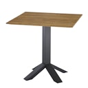 Diamond Garden Tisch SHEFFIELD 80 x 80 cm, Edelstahl Dunkelgrau / Recycled Teak