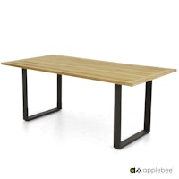 Apple Bee Esstisch CONDOR 190 x 95 cm, Aluminium Schwarz / Teak - Abverkauf