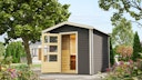 Karibu Bosse 1 - 38 mm Gartensauna mit Vorraum und Satteldach