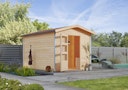 Karibu Bosse 1 - 38 mm Gartensauna mit Vorraum und Satteldach