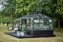 Juliana Gewächshaus Grand Oase anthrazit - 3 mm Sicherheitsglas - für Mauer - 13,0 m²