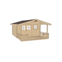 Weka 45 mm Gartenhaus 136 B mit Vordach+Terrasse
