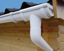 Kunststoff Dachrinnenset für Wolff Finnhaus WPC Gartenhaus Trend C+D