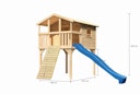 Akubi Stelzenhaus Benjamin mit Rutsche und Holzrampe