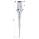 Alberts® Einschlaghülse 900mm mit verstellbarem Topf für verschiedene Pfostenstärken