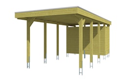 Skan Holz Carport Friesland 314x708 cm inkl. Abstellraum Sparset-imprägniert (farblich unbehandelt) Holzcarport