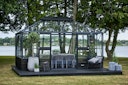 Juliana Gewächshaus Grand Oase anthrazit - 3 mm Sicherheitsglas - für Mauer - 13,0 m²
