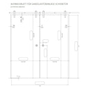 GRIFFWERK offenes Schiebetürsystem R8 vor der Wand-Edelstahl Optik