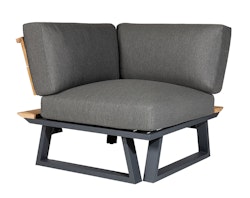 Diamond Garden Modullounge Eckteil NORA Sun & Rain, Aluminium / Recycled Teak / Tuvatextil (100 % Polyacryl)