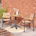Diamond Garden Tisch SHEFFIELD 80 x 80 cm, Edelstahl Dunkelgrau / Recycled Teak