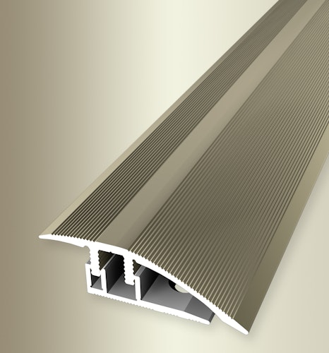 Parkettfreund Premium-Laminat-Anpassungsprofil PF 586L F9 sand 1000x45 mm - 6 - 10 mm Aluminium eloxiert gerillt