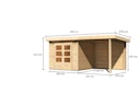 Karibu Woodfeeling Gartenhaus Kandern 1/2/3 mit 235 cm Schleppdach + Rückwand