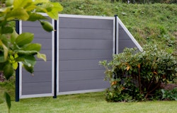GroJa Viento Designzaun Typ Schräg 90x180/90 - Ziegelgrau - Auslaufmodell