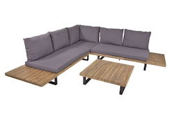 Garden Pleasure Lounge Gruppe ACAPULCO, Stahl / Akazie / Kissen 100 % Polyester