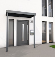 Gutta Rechteckvordach BS Plus 200 mit Pfosten (neues Modell)