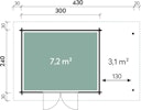 Wolff Finnhaus Gartenhaus Gerätehaus Pulti 34-B  Typ 3 mit 150 cm Seitendach A