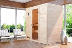Weka Sauna Valida Gr. 2 mit Glastür - Massivholzsauna 38 mm