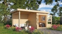 Karibu Woodfeeling Gartenhaus Kandern 1/2/3 mit 235 cm Schleppdach + Rückwand