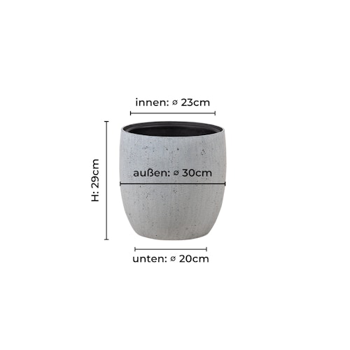 Klocke Design Blumentopf Betonoptik ⌀ 30 cm x H 29 cm