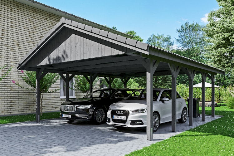 Skan Holz Wallgau - Satteldach Doppelcarport Breite 620 cm