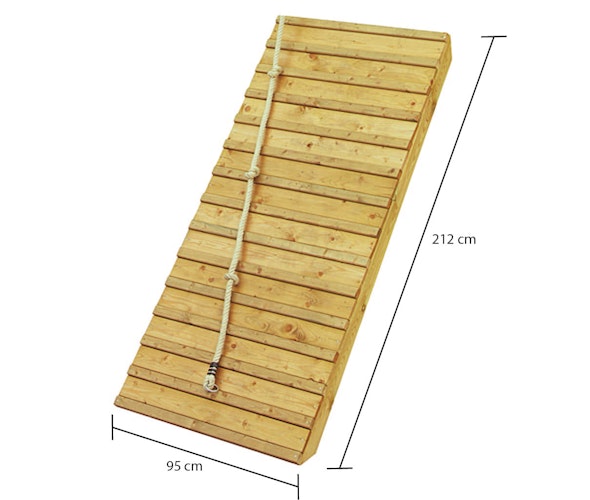 Akubi Stelzenhaus Benjamin mit Rutsche und Holzrampe