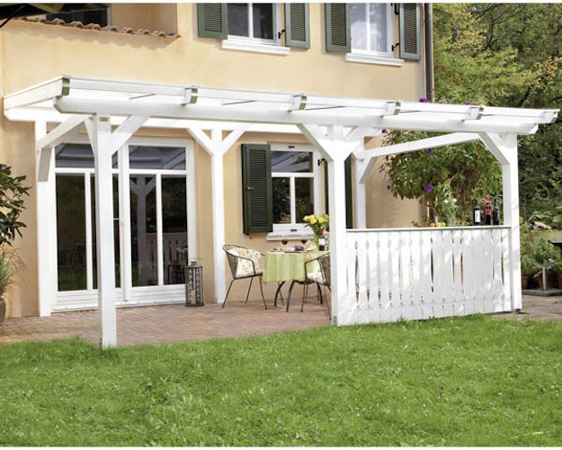 Skan Holz Sanremo aus Leimholz ohne Mittelpfosten Breite 541 cm freistehende Terrassenüberdachung