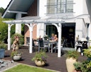 Skan Holz Terrassenüberdachung Venezia mit Mittelpfosten Breite 434 cm
