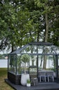 Juliana Gewächshaus Grand Oase anthrazit - 3 mm Sicherheitsglas - für Mauer - 13,0 m²