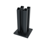 Fiberdeck BOSTON Pfostenanker 120x120x200 mm verstärkt RAL9005 zum Aufschrauben Fiberdeck BOSTON Pfostenanker 120x120x200 mm verstärkt RAL9005 zum AufschraubenZubehörbild