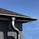 Metall Dachrinnenset für Weka Blockbohlenhaus Bornholm mit Kunststofffallrohr(en)