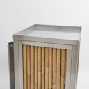 BambusBASIS Mülltonnenbox Edelstahl für 120 l-Tonne  -  1-/2-/3-er Box