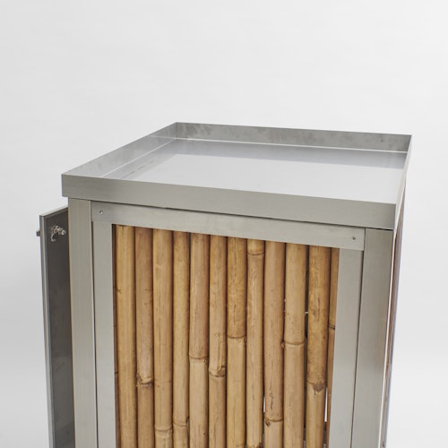 BambusBASIS Mülltonnenbox Edelstahl für 120 l-Tonne  -  1-/2-/3-er Box